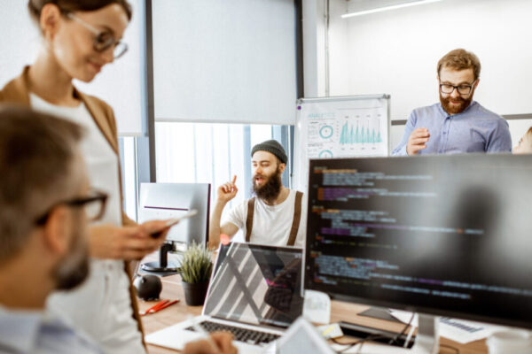 Programmers working at the office